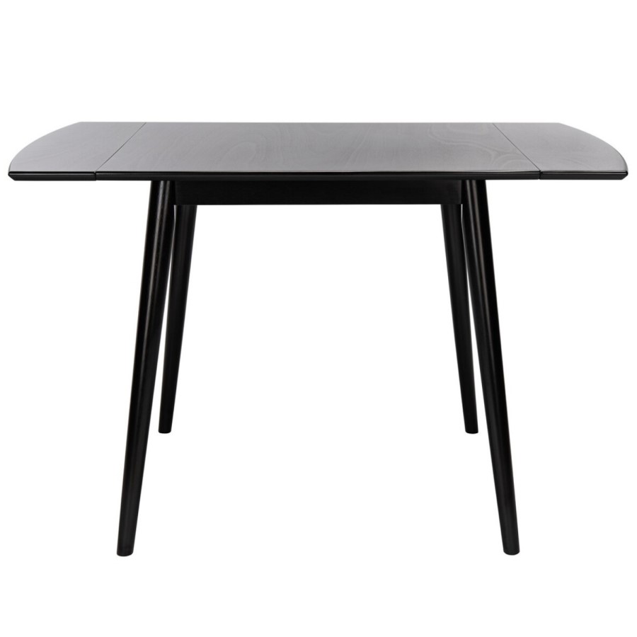 Black Wooden Drop Leaf Dining Table with 4 Spindle Dining Chairs - Olsen