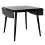 Black Wooden Drop Leaf Dining Table with 4 Spindle Dining Chairs - Olsen