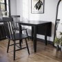 Extendable Black Wooden Drop Leaf Dining Table with 4 Spindle Dining Chairs - Olsen