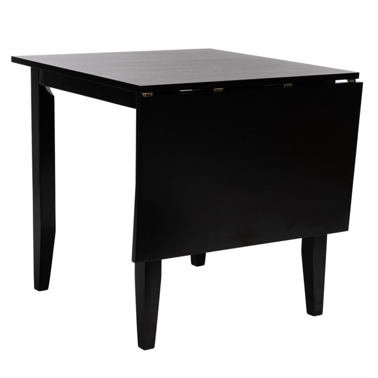 Drop Leaf Black Dining Table with 2 Black Spindle Dining Chairs - Olsen