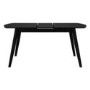 Extendable Black Wooden Dining Table with 6 Spindle Dining Chairs - Olsen
