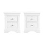 White Pair of French 2 Drawer Bedside Tables - Olivia