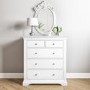 White Bedside Table and Chest of Drawers Set - Olivia