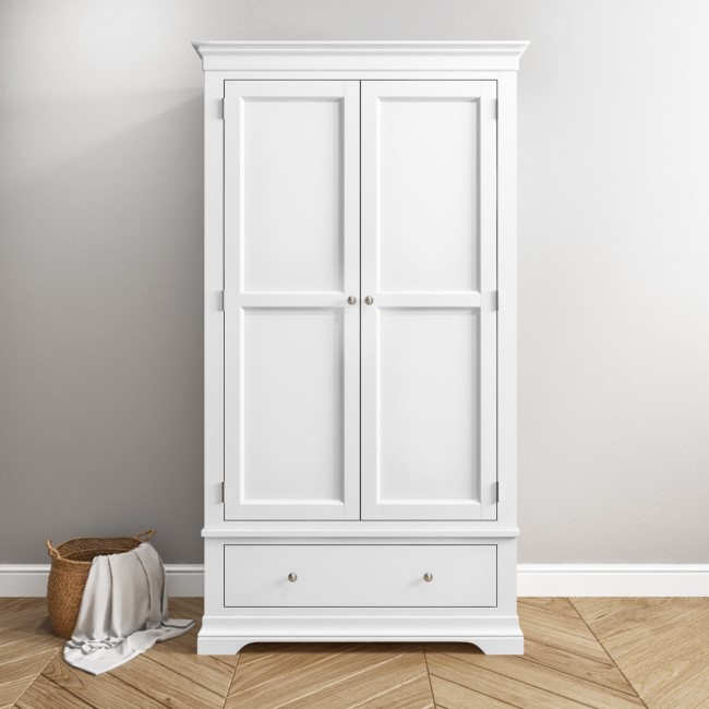 White Wardrobe and Chest of Drawers Set - Olivia