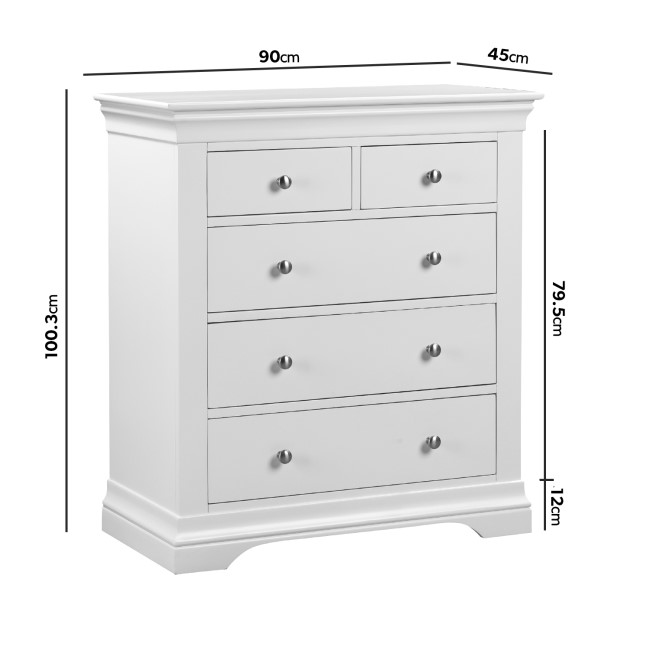 White Wardrobe and Chest of Drawers Set - Olivia