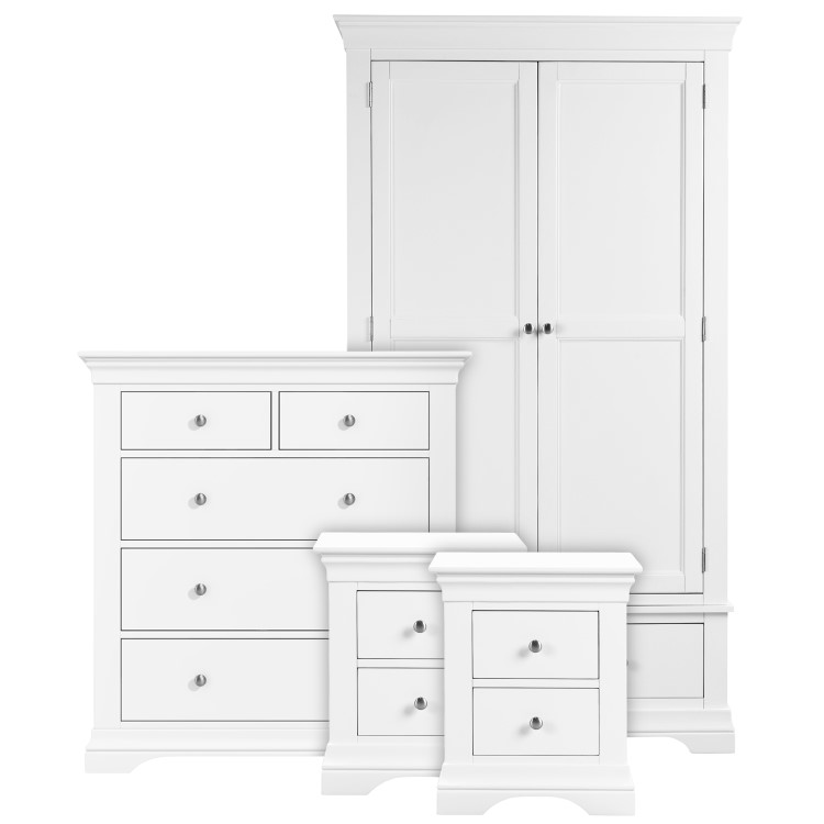 White 4 Piece Bedroom Furniture Set - Olivia