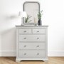 Grey Bedside Table and Chest of Drawers Set - Olivia