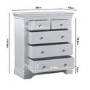 Grey Bedside Table and Chest of Drawers Set - Olivia