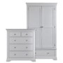 Grey Wardrobe and Chest of Drawers Set - Olivia