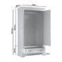 Grey Wardrobe and Chest of Drawers Set - Olivia