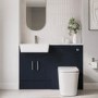 1200mm Blue Toilet and Sink Unit with Chrome Fittings - Ontario