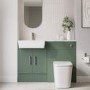 1200mm Green Toilet and Sink Unit with Chrome Fittings - Ontario