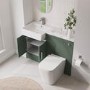 1200mm Green Toilet and Sink Unit with Chrome Fittings - Ontario