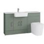 1500mm Green Toilet and Sink Unit with Storage Unit & Chrome Fittings - Ontario