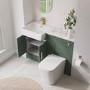 1200mm Green Toilet and Sink Unit with Brass Fittings - Ontario