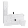 1800mm White Toilet and Sink Unit with Storage Units & Black Fittings - Ontario