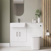 1200mm White Toilet and Sink Unit with Chrome Fittings - Ontario