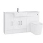 1500mm White Toilet and Sink Unit with Storage Unit & Chrome Fittings - Ontario