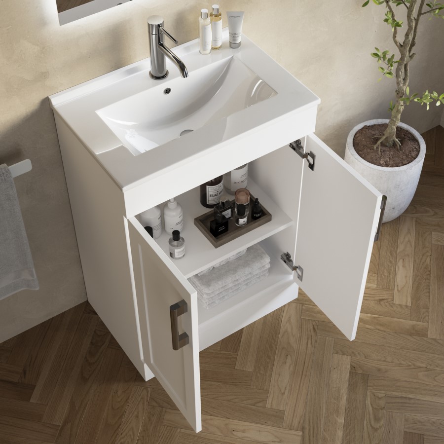 600mm Paintable Freestanding Vanity Unit with Basin - Orlando