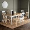 8 Seater Oak Extendable Dining Table with 8 Spindle Dining Chairs