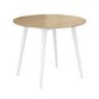 Oak Two Tone Round Drop Leaf Dining Table with 4 Wooden Spindle Dining Chairs
