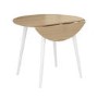 Oak Two Tone Round Drop Leaf Dining Table with 4 Wooden Spindle Dining Chairs