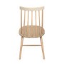 Oak Two Tone Round Drop Leaf Dining Table with 4 Wooden Spindle Dining Chairs