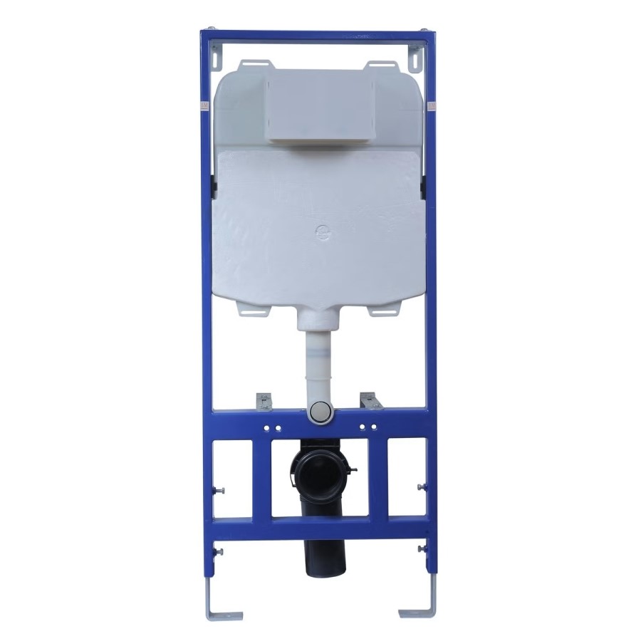 Matt Black Fluted Wall Hung Rimless Toilet with Soft Close Seat, Chrome Mechanical Flush Plate, 1168mm Frame & Cistern – Oregon