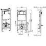 Fluted Wall Hung Rimless Toilet with Soft Close Seat, Matt Black Pneumatic Flush Plate, 1168mm Frame & Cistern – Oregon