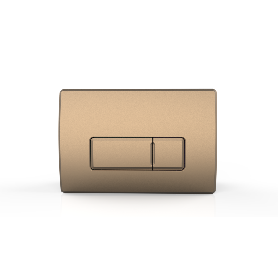 Fluted Wall Hung Toilet, 820mm Frame and Cistern & Brushed Bronze Pneumatic Flush Plate - Oregon