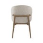 Black Oak Pebble Dining Table Set with 6 Beige Upholstered Chairs - Seats 6 - Oscar