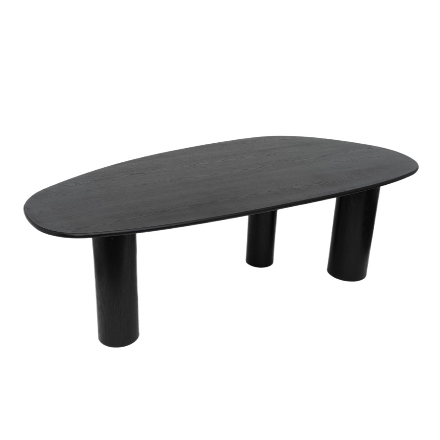 Large Black Oak Pebble Dining Table  - Seats 4 - 6 - Oscar