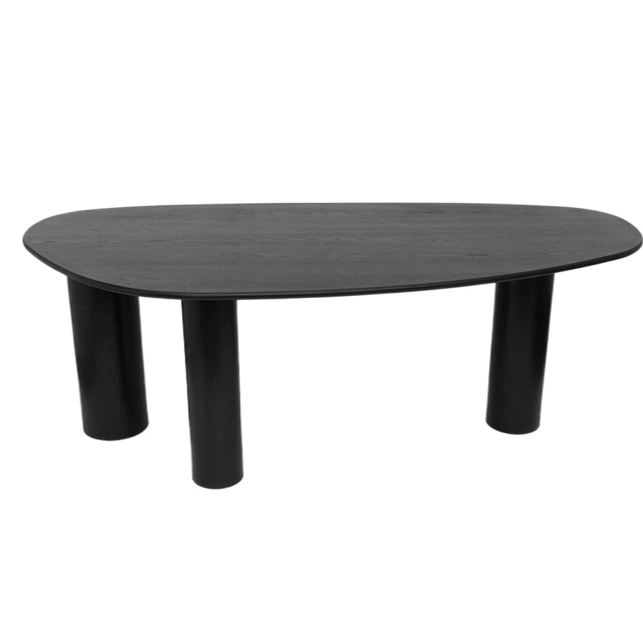 Large Black Oak Pebble Dining Table  - Seats 4 - 6 - Oscar