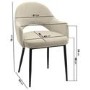 ONLY OPENED - Set of 2 Beige Fabric Dining Chairs - Colbie
