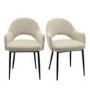 ONLY OPENED - Set of 2 Beige Fabric Dining Chairs - Colbie