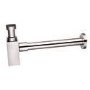 Rectangular Wall Hung Basin with Hidden Waste & Chrome Square Bottle Trap 1200mm - Oslo