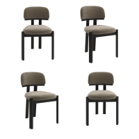 Set of 4 Mink Velvet Dining Chairs - Otto