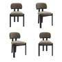Set of 4 Mink Velvet Dining Chairs - Otto