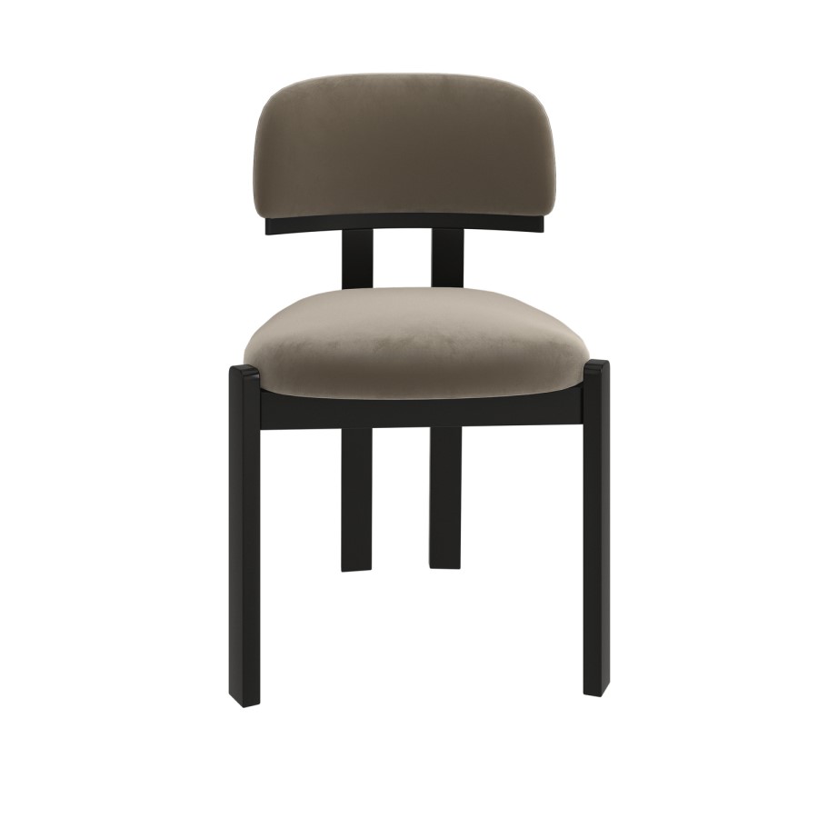 Set of 2 Mink Velvet Dining Chairs - Otto