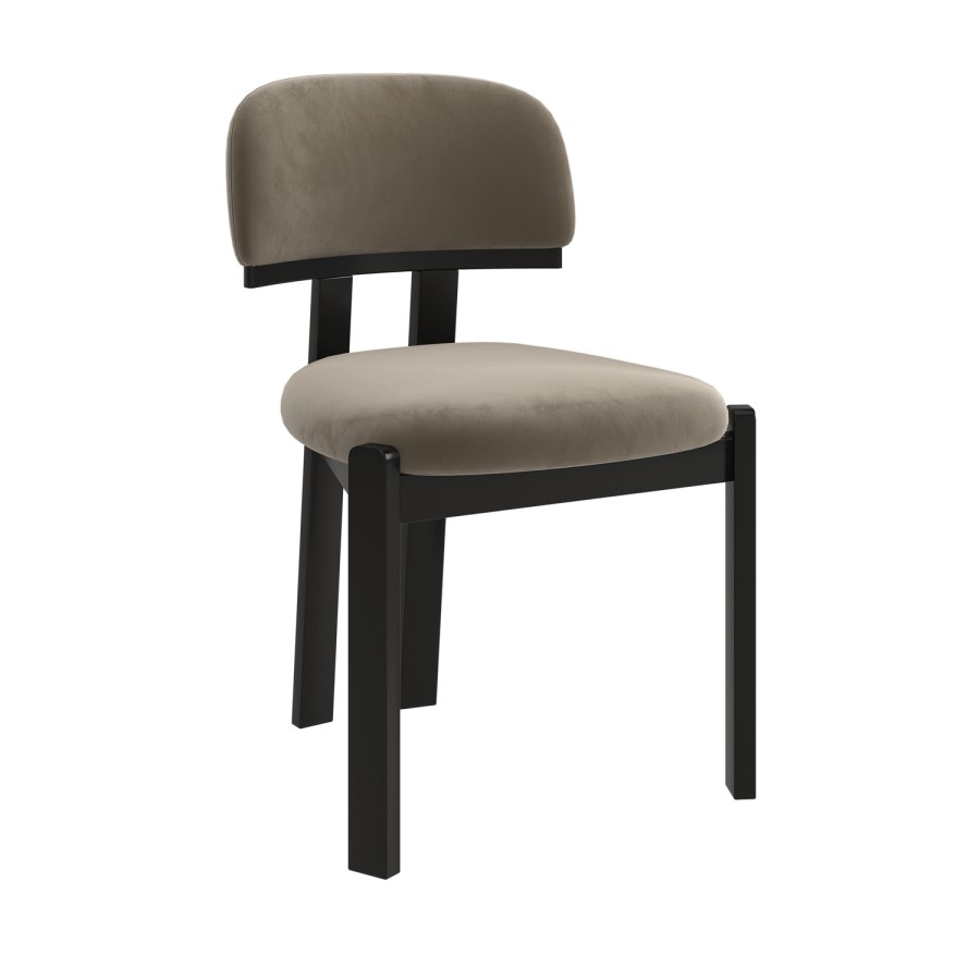 Set of 2 Mink Velvet Dining Chairs - Otto