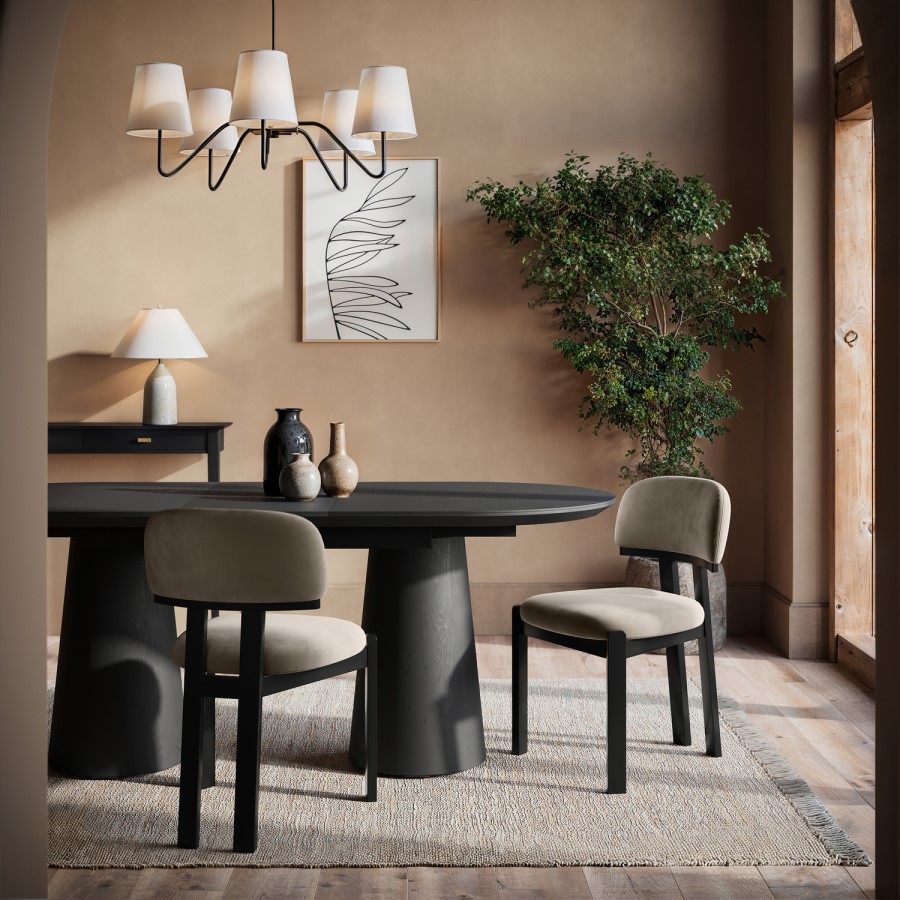 Set of 2 Mink Velvet Dining Chairs - Otto