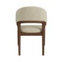Set of 2 Walnut and Beige Upholstered Curved Dining Chairs - Owen