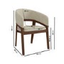 Round Walnut Dining Table Set with 4 Beige Upholstered Chairs - Seats 4 - Owen