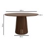 Round Walnut Dining Table Set with 4 Walnut Upholstered Chairs - Seats 4 - Owen