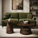 BUN/OWE005/99061 Round Walnut Pedestal Nest of 2 Tables - Owen