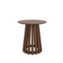 Round Walnut Pedestal Side Table - Owen