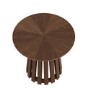 Round Walnut Pedestal Side Table - Owen