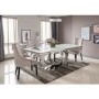 Orion Mirrored Rectangle 180cm Dining Table with 4 Crushed Velvet Dining Chairs in Silver