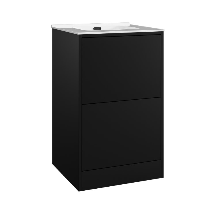 500mm Black Freestanding Vanity Unit with Basin - Palma