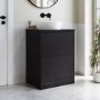 600mm Black Countertop Vanity Unit with Triangular Basin - Palma